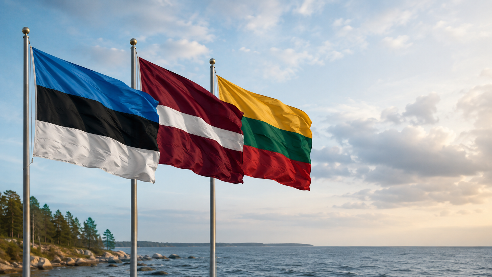 Viron, Latvian ja Liettuan liput rinnakkain